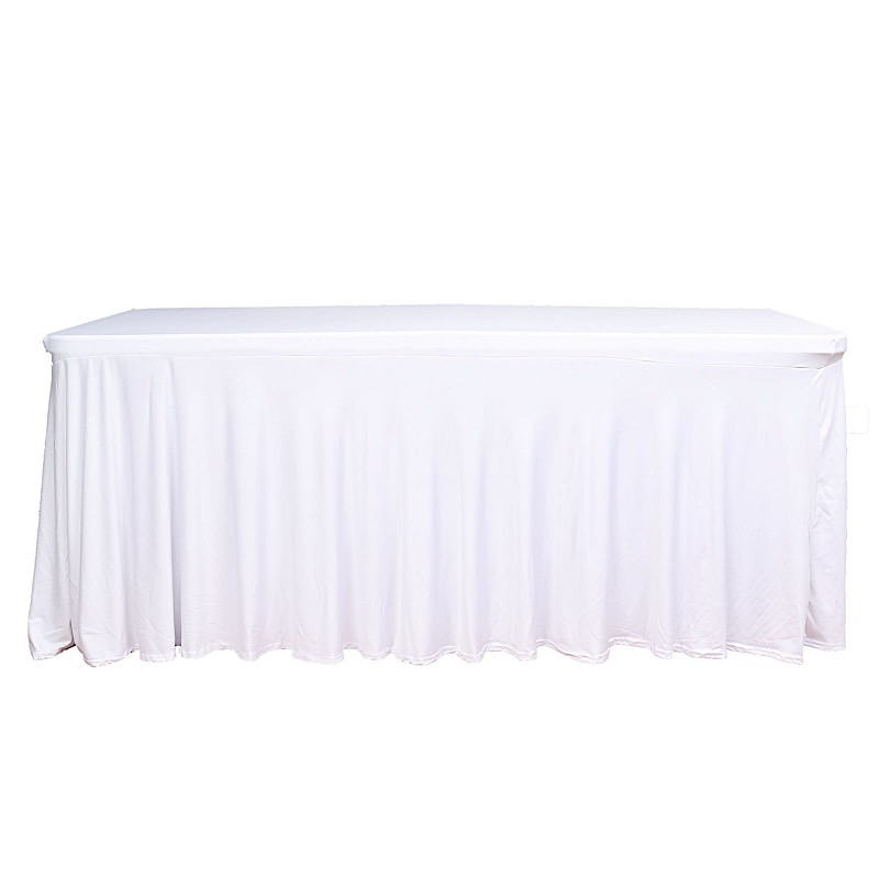 6 ft Wavy Rectangular Fitted Tablecloth Premium Spandex Table Cover Party Events - Picture 50 of 59