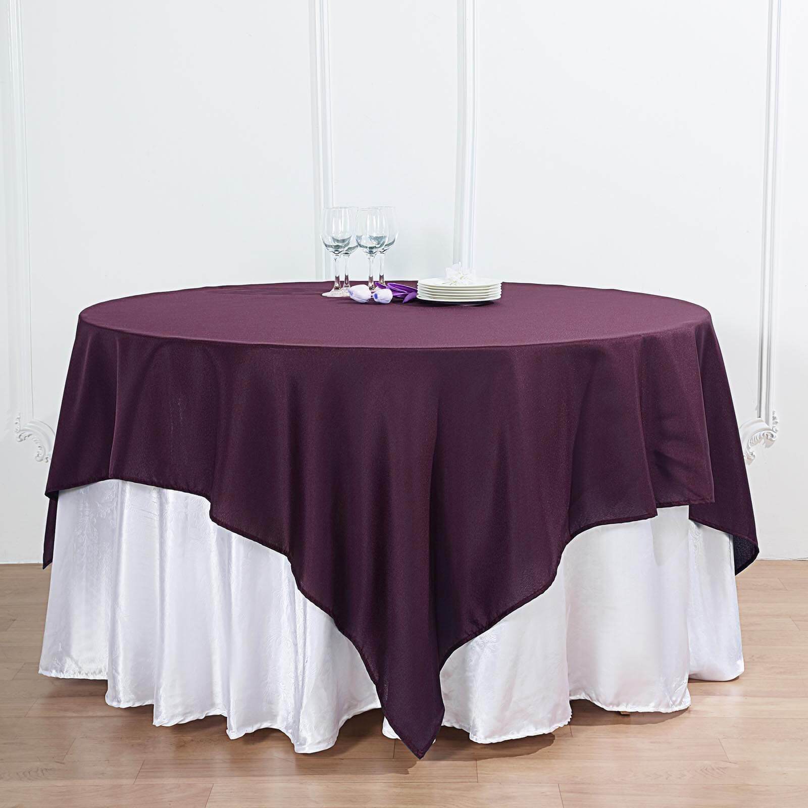 10 pcs 70 x 70" SQUARE POLYESTER Tablecloths Wedding Table Linens for Catering - Picture 99 of 268