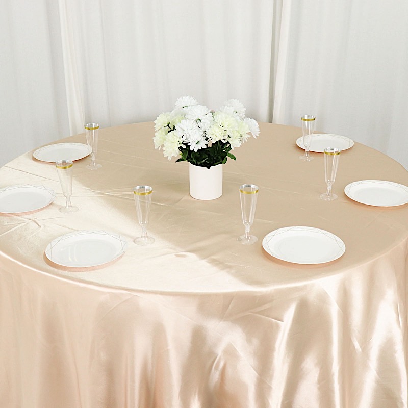 132 in Satin Round TABLECLOTH Wedding Party Event Reception Decorations Supplies - Picture 6 of 97