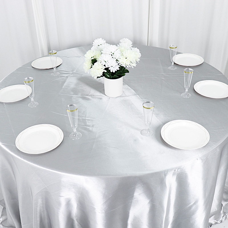 132 in Satin Round TABLECLOTH Wedding Party Event Reception Decorations Supplies - Picture 86 of 97
