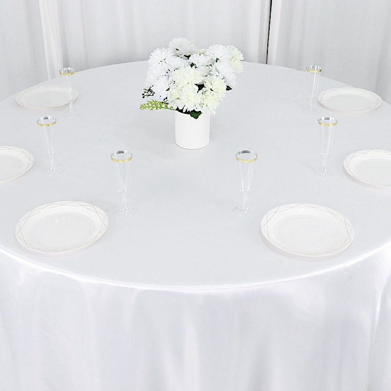 132 in Satin Round TABLECLOTH Wedding Party Event Reception Decorations Supplies - Picture 94 of 97
