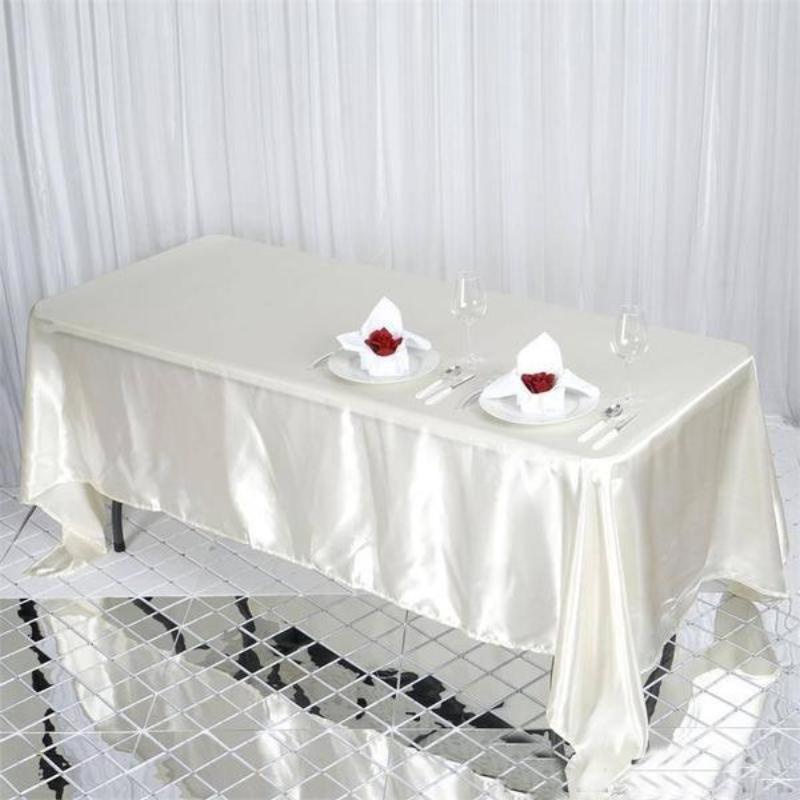 10 pcs 72x120" Satin Rectangular Tablecloth Wedding Party Catering Wholesale