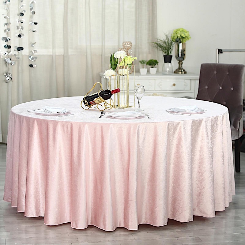 120" Round Premium Velvet Tablecloth Wedding Party Linens Wholesale