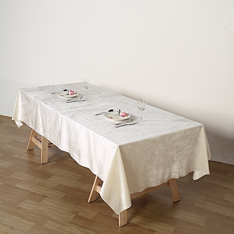 60"x102" Premium Velvet Rectangular Tablecloth Wedding Party Linens Decorations - Picture 43 of 73