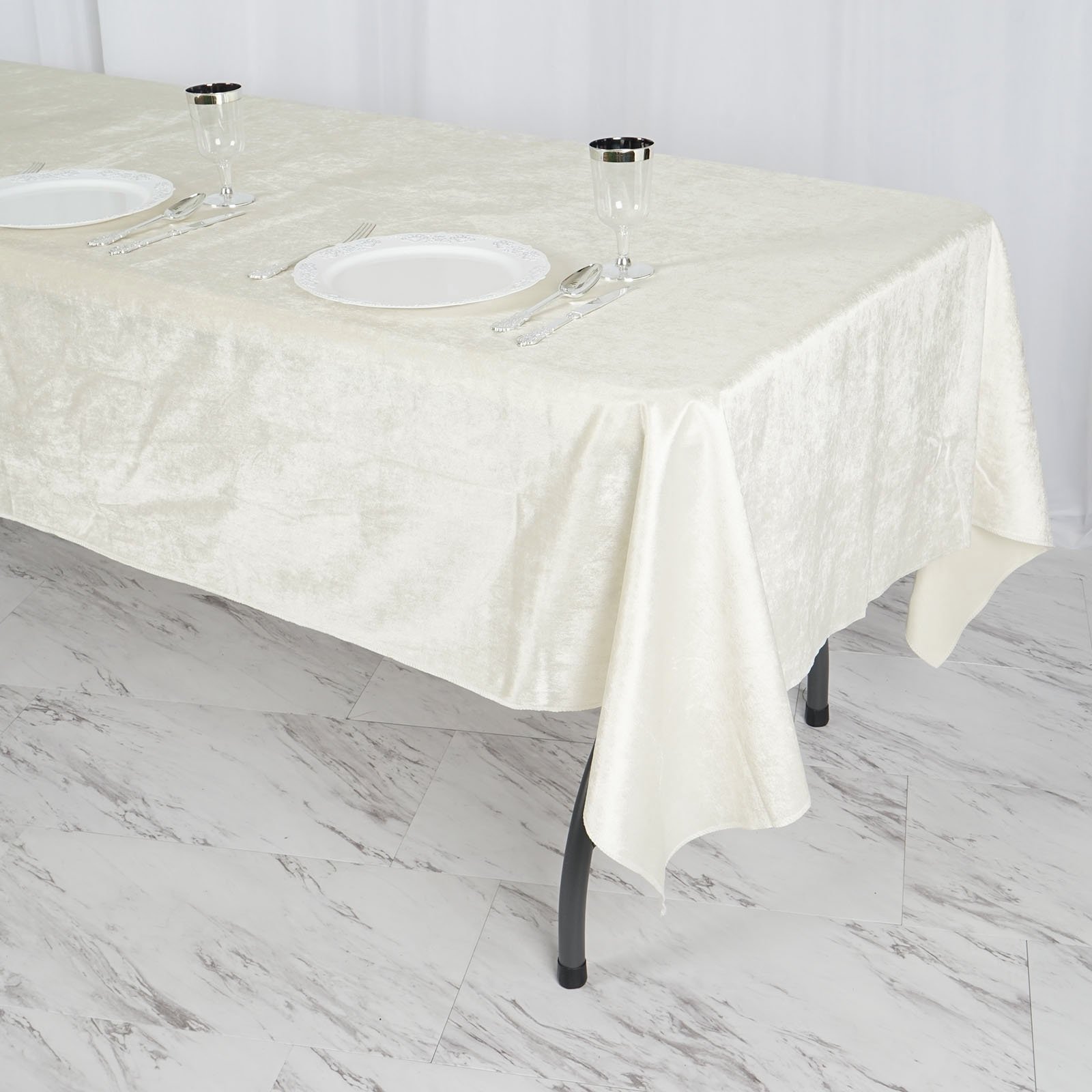 60"x102" Premium Velvet Rectangular Tablecloth Wedding Party Linens Decorations - Picture 44 of 73