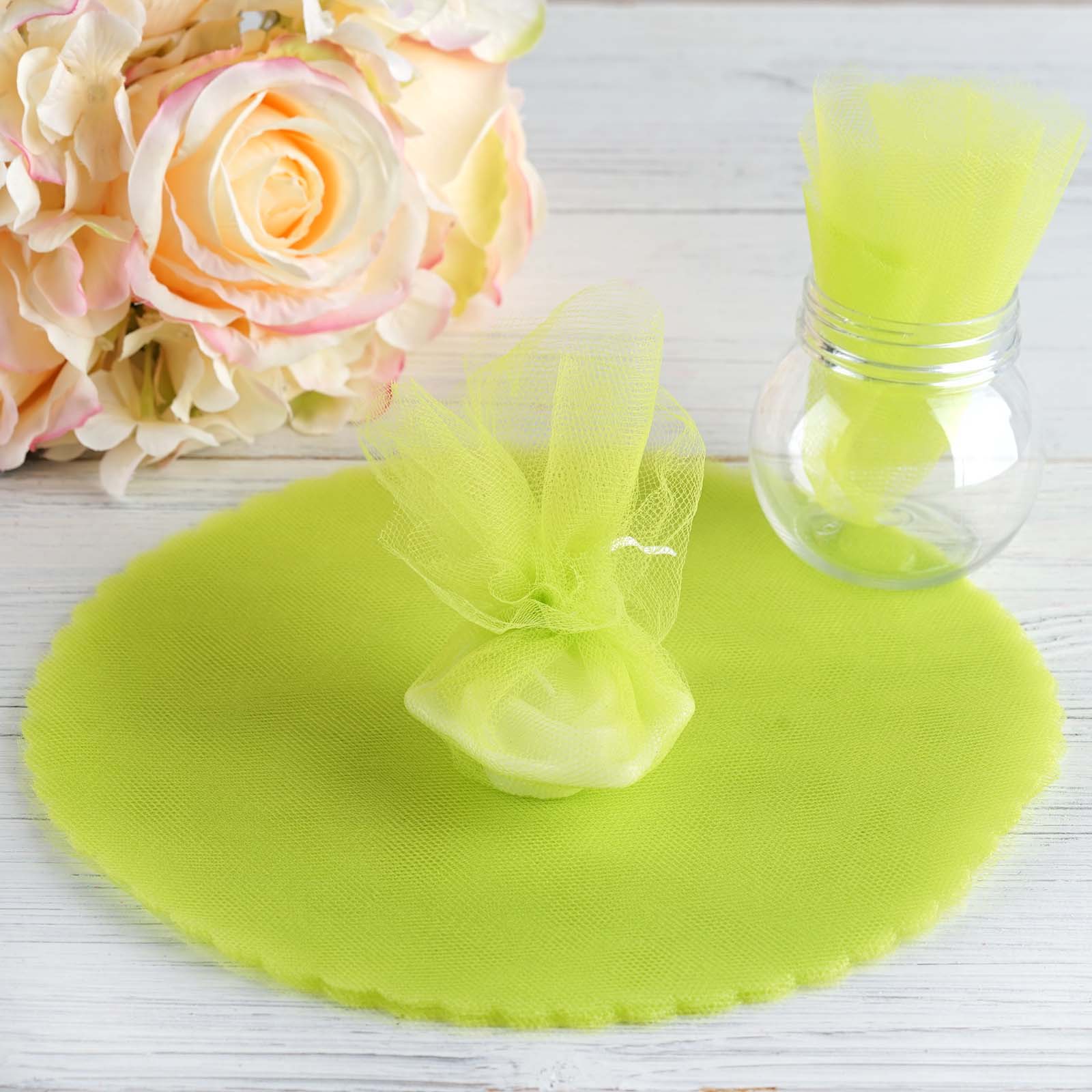 200 pcs 9″ wide Scalloped Tulle Circles for Wedding Favors Decorations Wholesale
