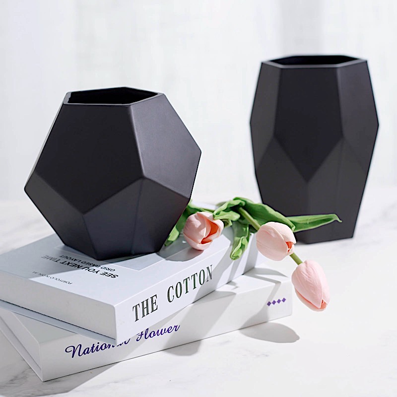 2 Glass Geometric Flower Vases Candle Holders Set Wedding Party Centerpieces - Picture 7 of 26