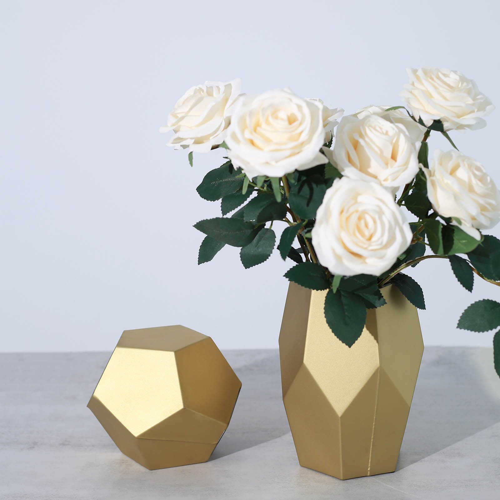 2 Glass Geometric Flower Vases Candle Holders Set Wedding Party Centerpieces - Picture 14 of 26