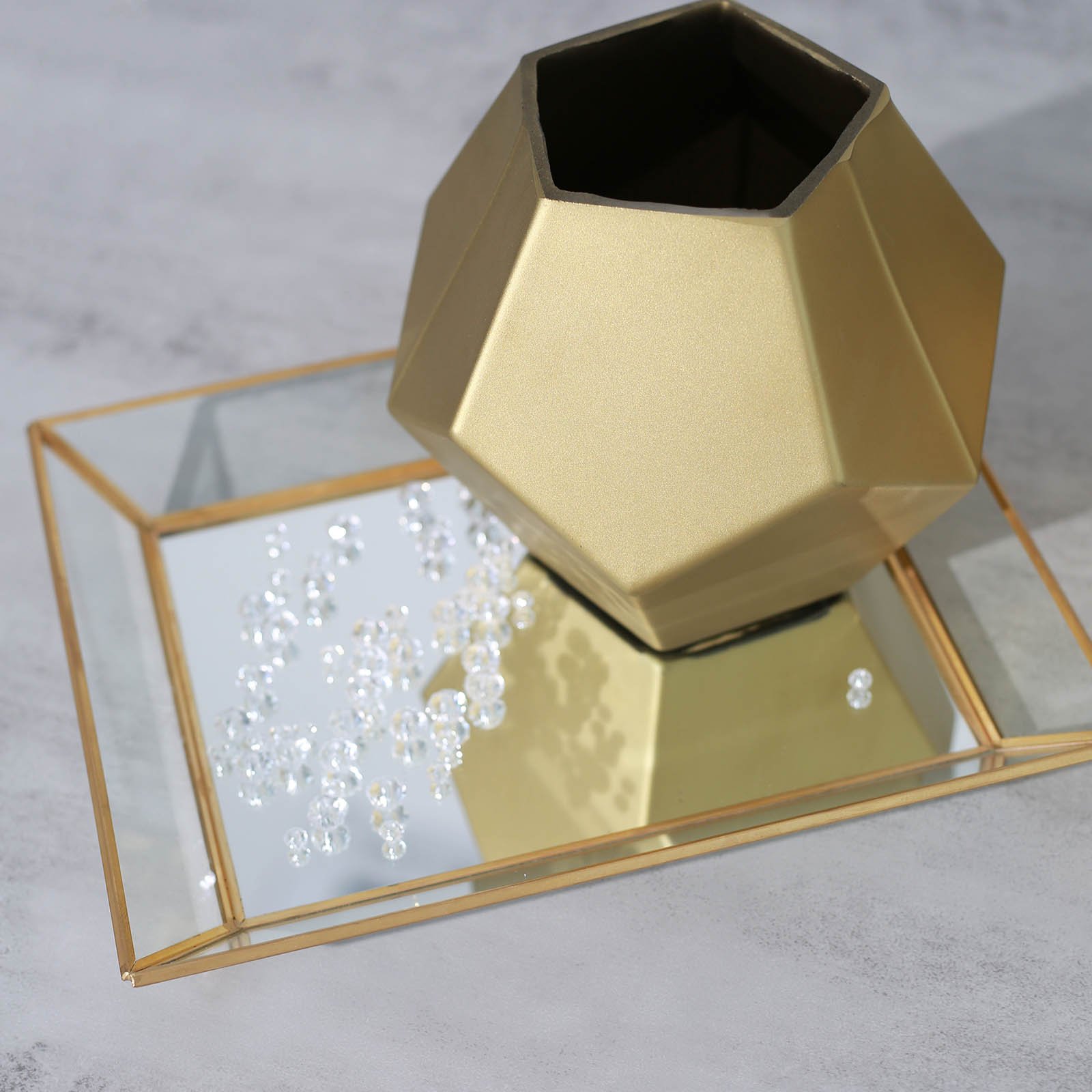 2 Glass Geometric Flower Vases Candle Holders Set Wedding Party Centerpieces - Picture 16 of 26