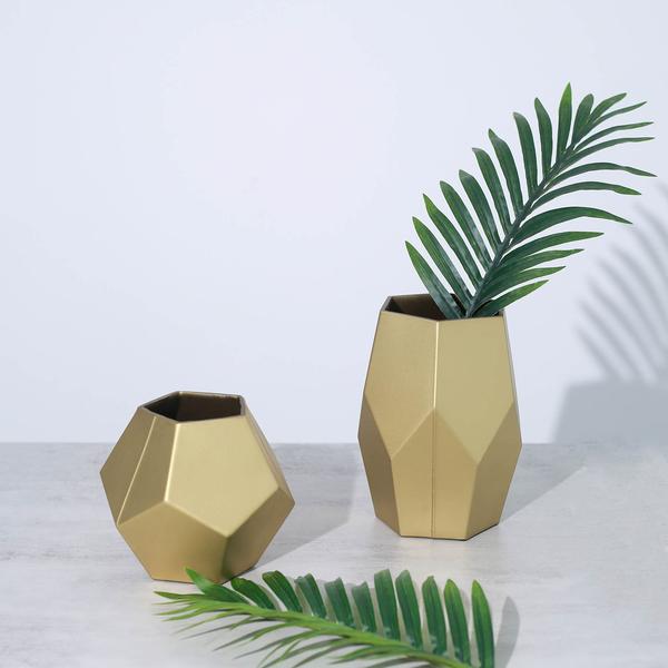 2 Glass Geometric Flower Vases Candle Holders Set Wedding Party Centerpieces - Picture 13 of 26