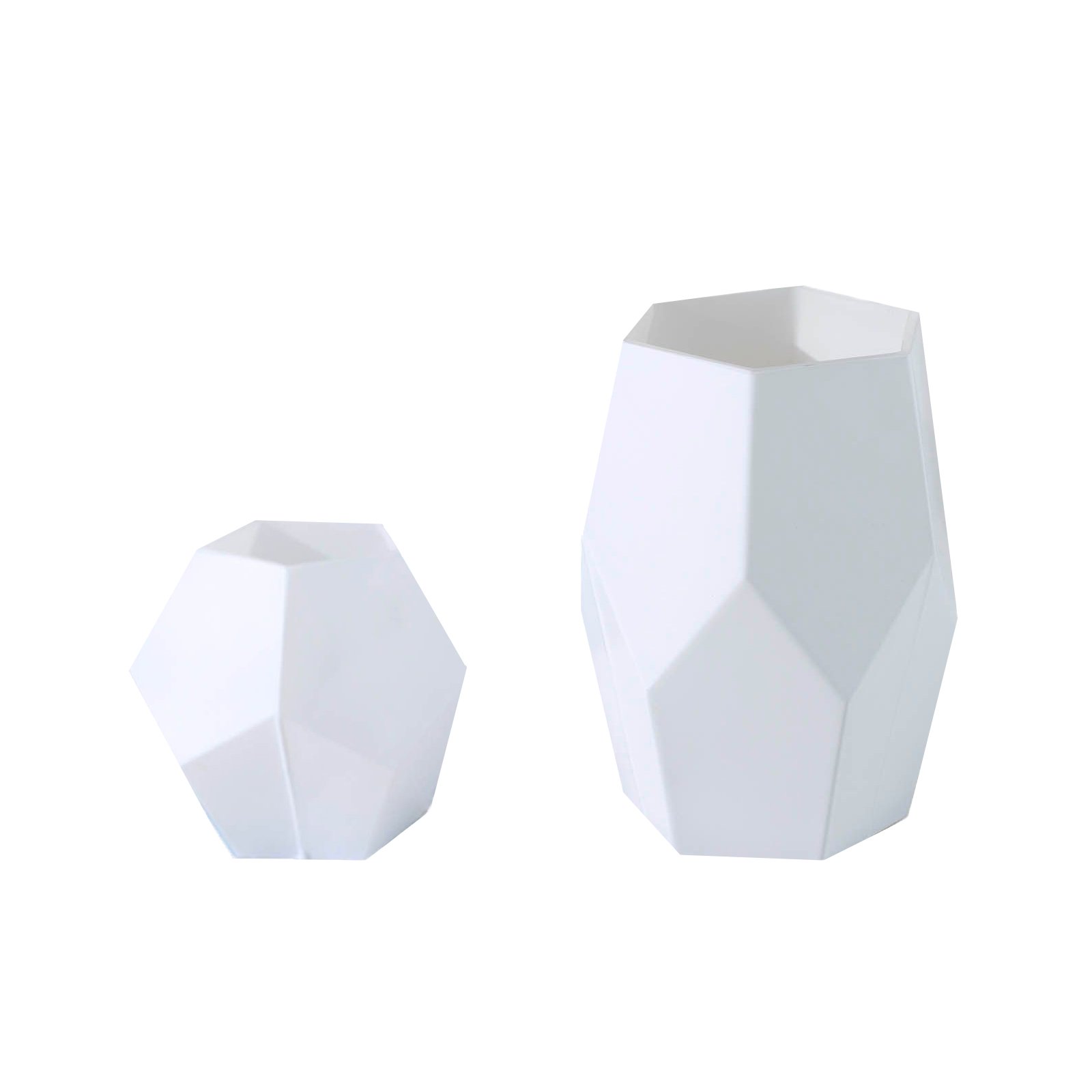 2 Glass Geometric Flower Vases Candle Holders Set Wedding Party Centerpieces - Picture 19 of 26