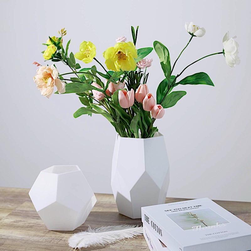 2 Glass Geometric Flower Vases Candle Holders Set Wedding Party Centerpieces - Picture 26 of 26