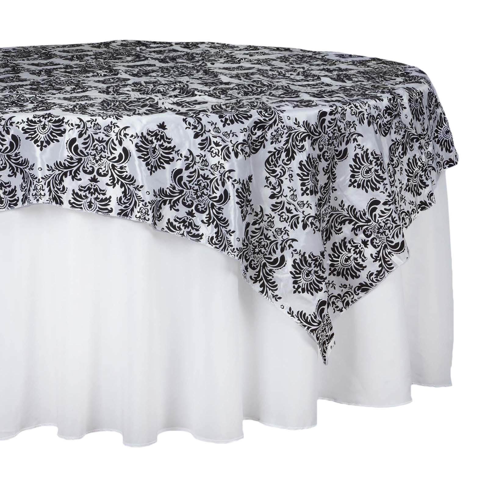 1 pc 60"x60" Damask Flocking Table Overlays - Buy Wedding Party Bridal Linens main product image