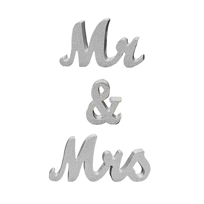 Glittered Wooden Mr & Mrs Freestanding Wedding Table Display Signs Party Events - Picture 7 of 19
