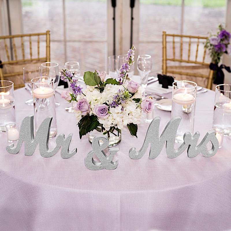 Glittered Wooden Mr & Mrs Freestanding Wedding Table Display Signs Party Events - Picture 9 of 19