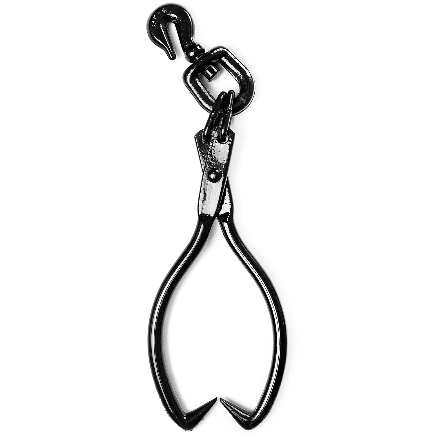 Skidding Swivel Tongs Black 20 Inch Steel Log Lifting Dragging Log Tongs Black