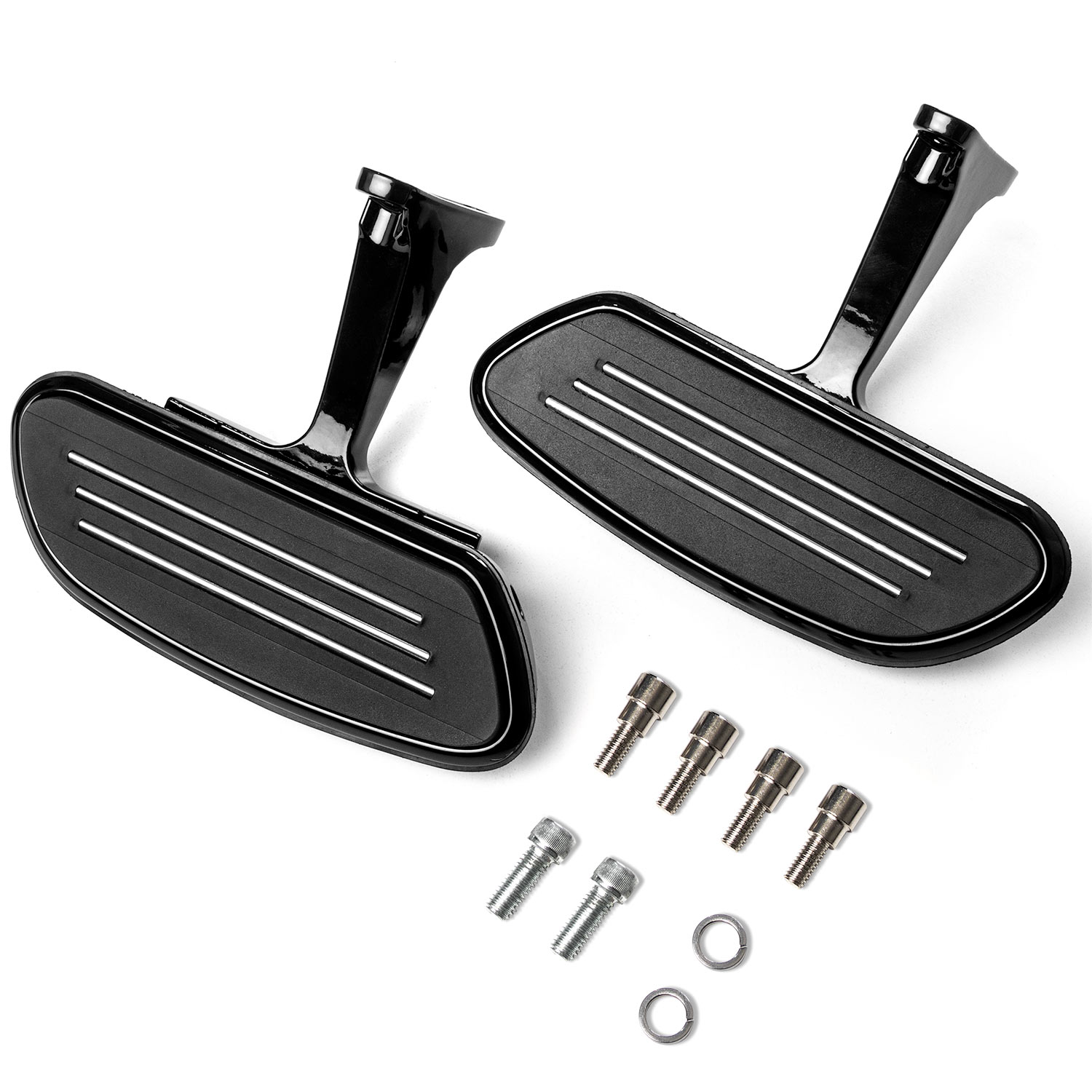 Road King Krator Black Mini Board Floorboards Footpegs for Harley-Davidson Motorcycles Compatible with Sportster Softail Dyna Street Glide