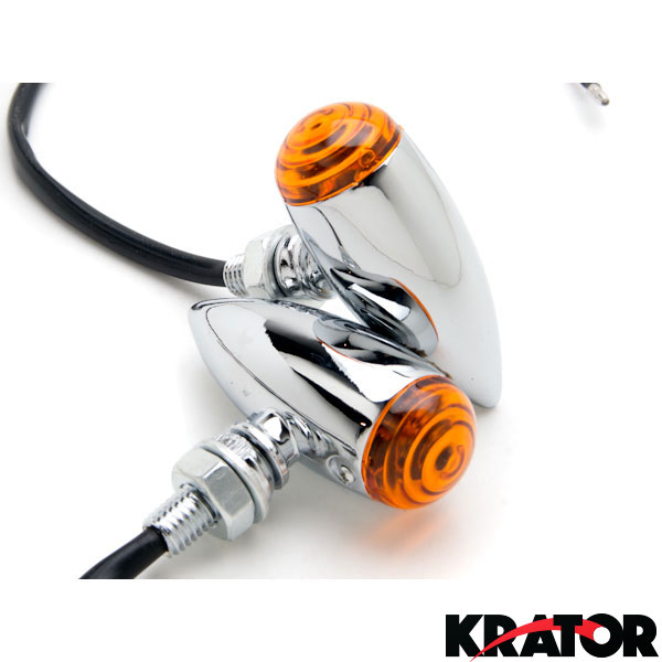 2pcs Chrome Motorcycle Turn Signals Bulb Indicators Blinkers+Sportbike