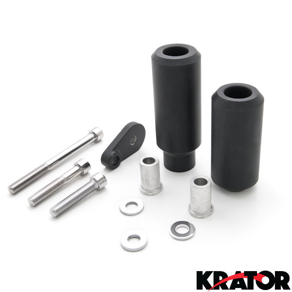 Pair No Cut Black Frame Sliders For Kawasaki ZX-6R / ZX-6RR / 636