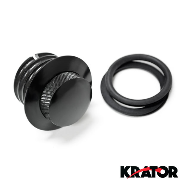 1982-2010 TUINCYN Flush Pop Up Gas Cap Black Vented Fuel Tank Screw For Harley Davidson Regular Thread Black Pack of 1