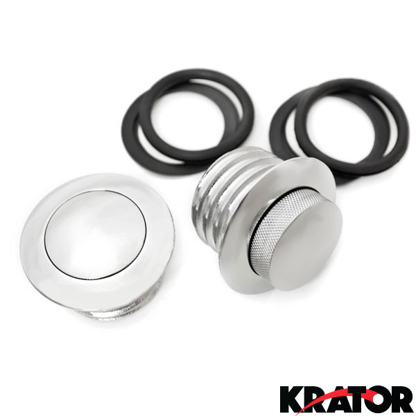 Chrome Pop-Up Fuel Gas Cap Cover Set fit Harley Davidson 82-UP