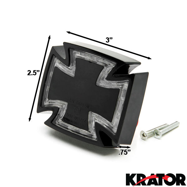 Black Templar Cross Maltese Taillight Brake Light For Honda VTX 1300 C R S RETRO