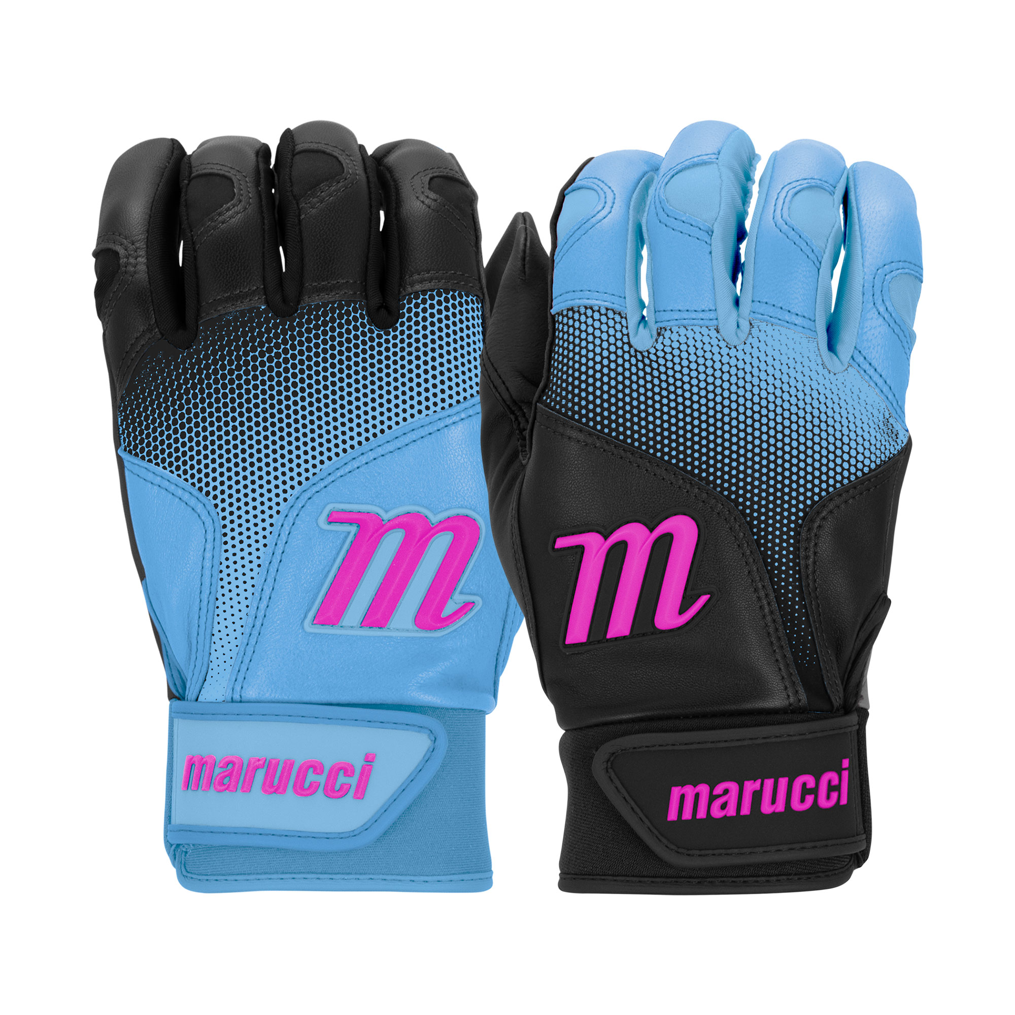 Gants De Frappe Baseball Marucci PWR Fade – Cuir Cabretta – Noir/Columbia – XXL