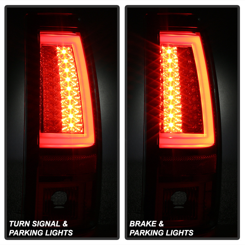 2003 2004 2005 2006 Chevy Silverado Red Smoke LED Tube Tail Lights