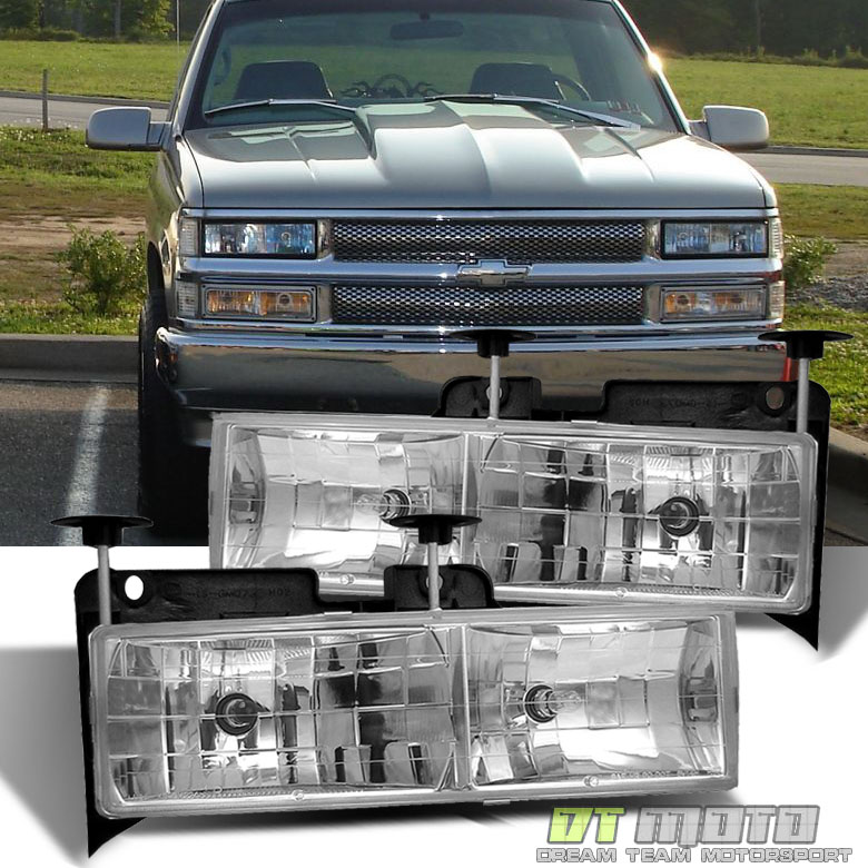 Glass Len 88-98 Chevy/GMC C10 C/K Full Size Pickup Truck Headlights