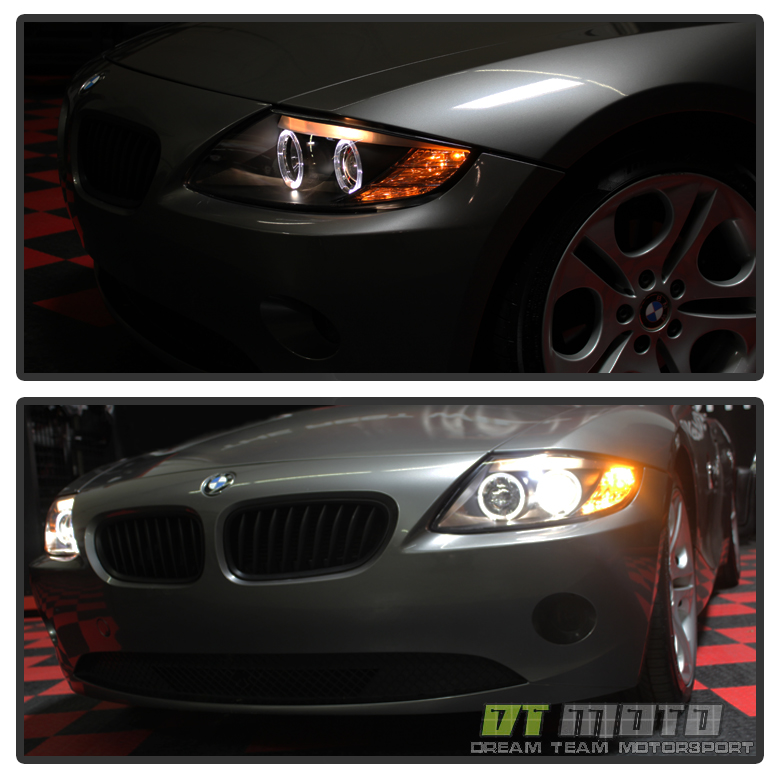 2003-2008 BMW Z4 Black LED Halo [HID Version] Projector Headlights