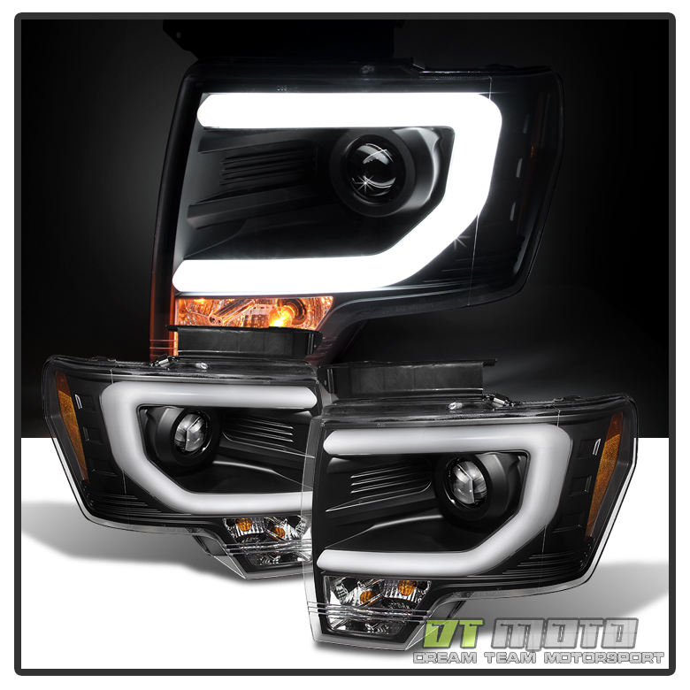 KUAFU LED DRL Projector Headlights For 2009-2014 Ford F150 Raptor – Black Housing