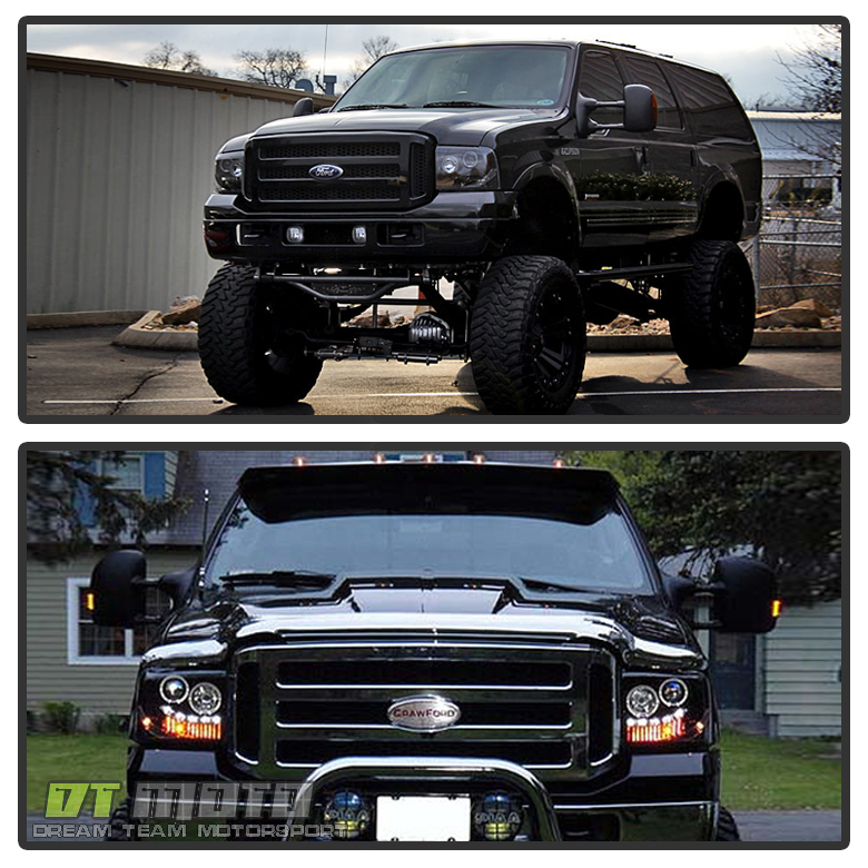 Black 2005 2006 2007 Ford F250/F350/F450 Superduty LED ... 1993 ford f 450 headlight wiring 