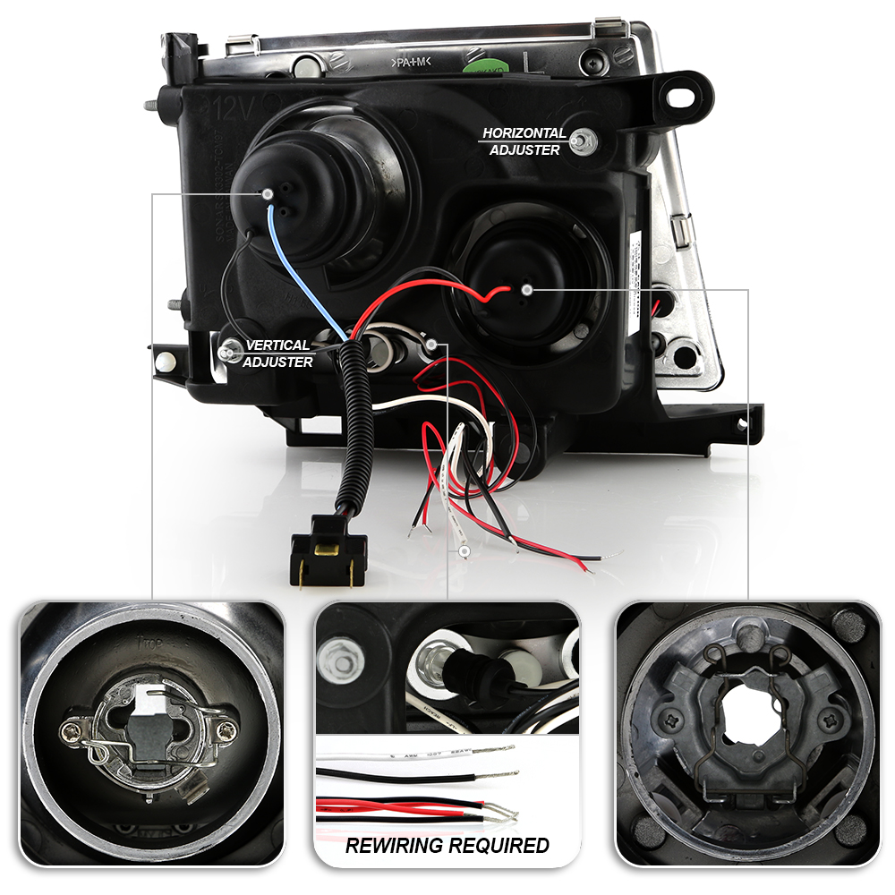 For Blk 1997-2000 Toyota Tacoma 2WD 98-99 4WD LED ... 1997 toyota tacoma headlight wiring 