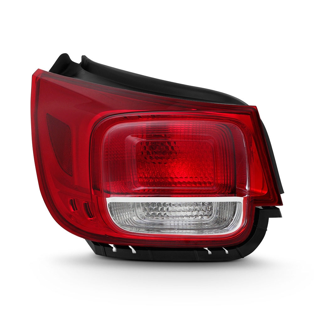 Yellowspeed Left Driver Side Tail Light Assembly For 2013-2015 Chevy Malibu – Halogen, Black Housing, Red/Clear Lens, Direct Fit