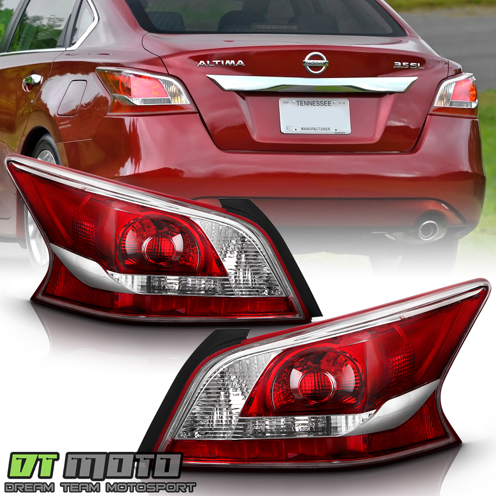 Passenger Side Tail Light Assembly For 2013-2015 Nissan Altima Sedan (Chrome/Red) - View #2