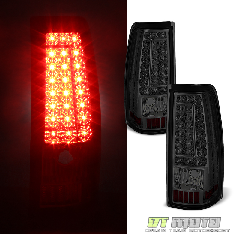ACANII For Smoke 2003 2004 2005 2006 SilveradoC Shape LED Tail Lights Brake Lamps Set