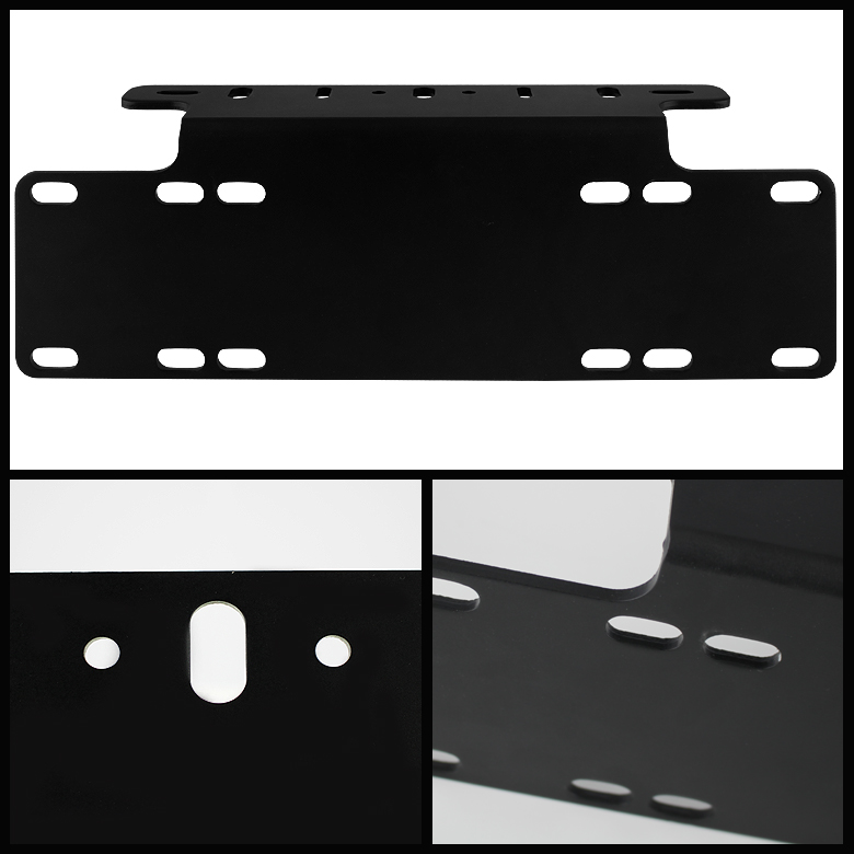 Front License Plate Base Frame Bumper fog Lights Steel Mount All Truck