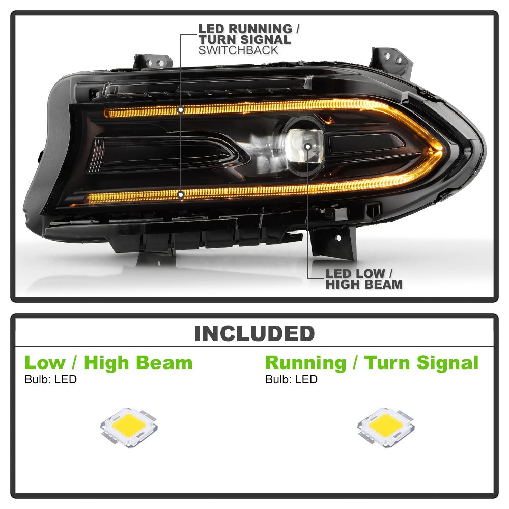 For 2023 Dodge Charger SwitchBack Signal LED Projector Headlights