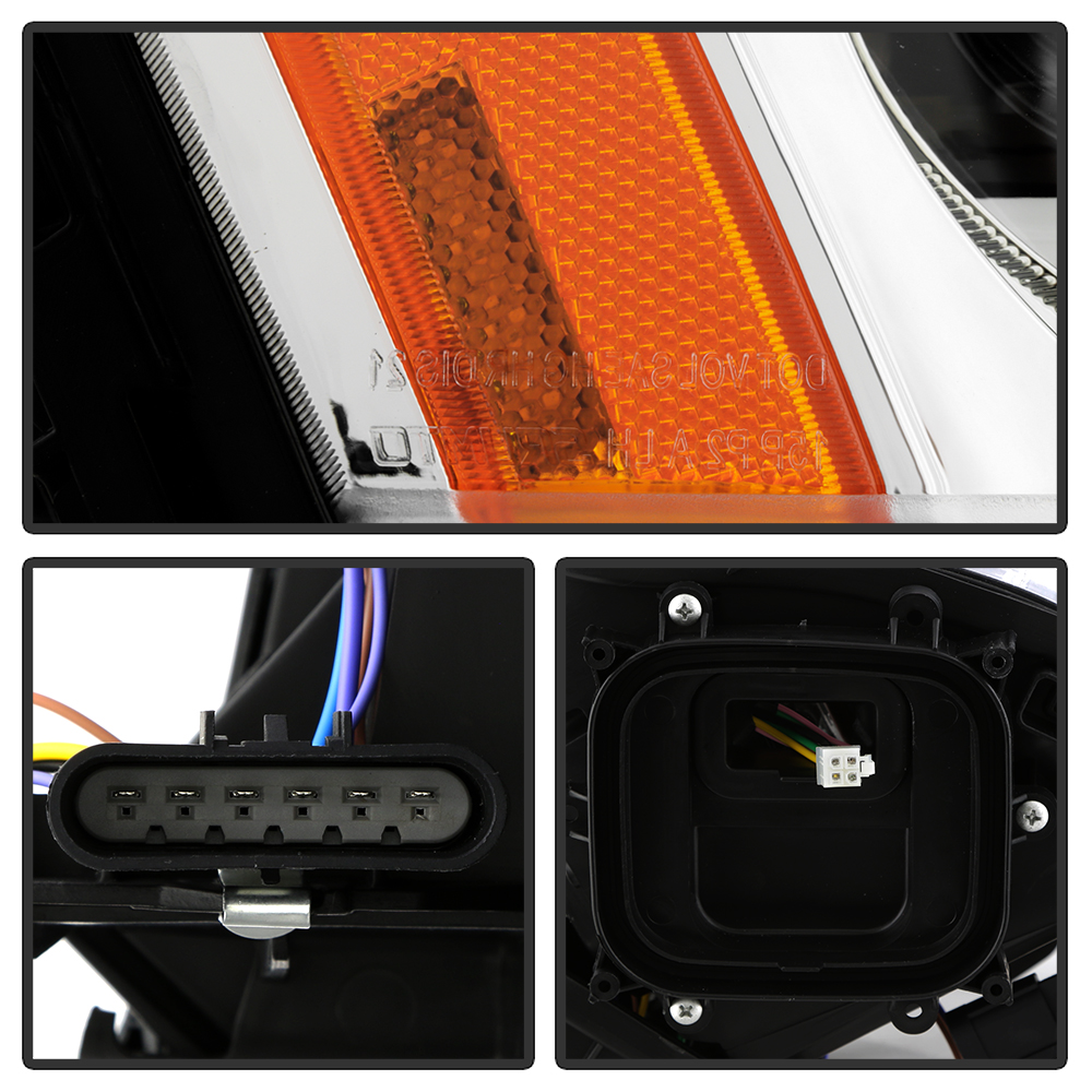 Pair Black HID Projector Headlights For Cadillac DTS 2006-2011 - Left & Right, With DRL & Bulbs, MIZIauto