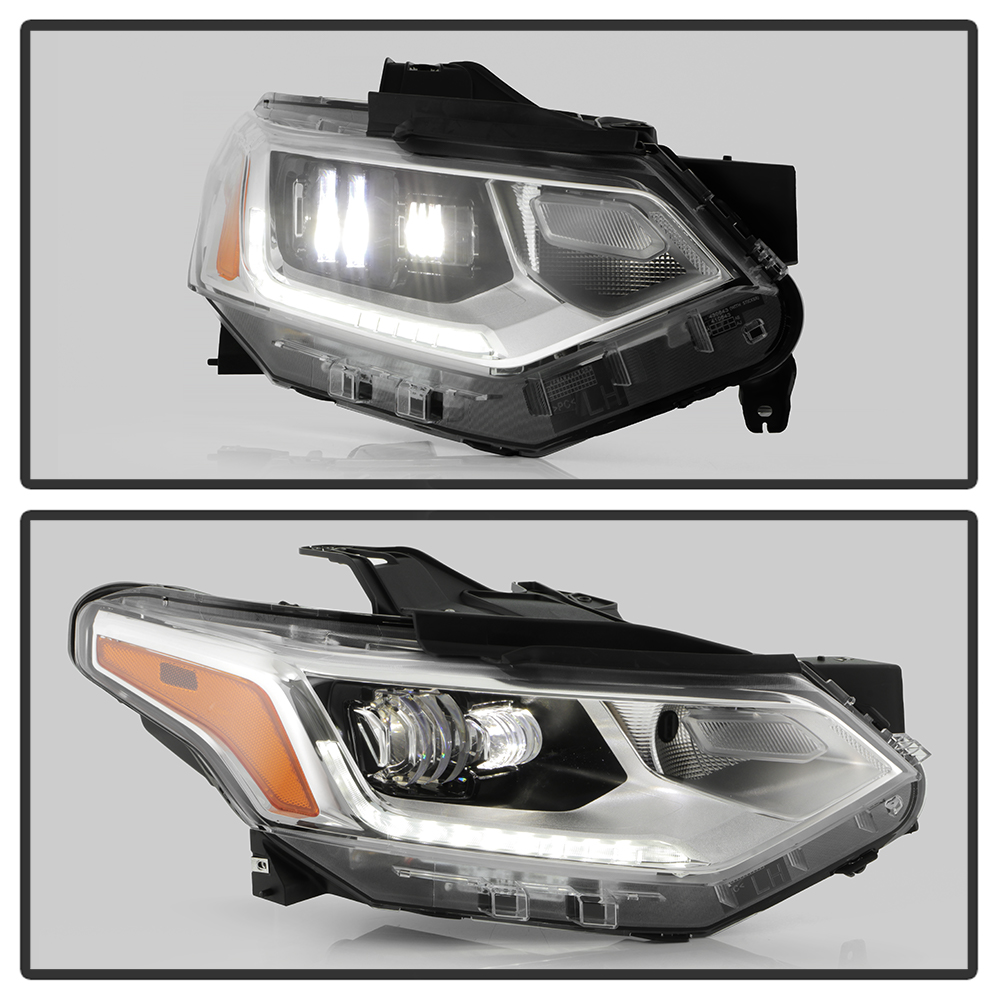 SEBLAFF Headlight Pair For Chevrolet Traverse 2018-2021 – HID/Xenon With LED DRL, DOT/SAE, Chrome Housing