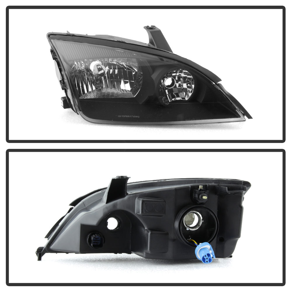 Black Bezel 2005 2006 2007 Ford Focus ZX4 Headlights
