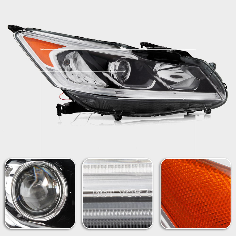 For 20162017 Honda Accord EXL Sport LED DRL Headlight Headlamp Passenger Side eBay