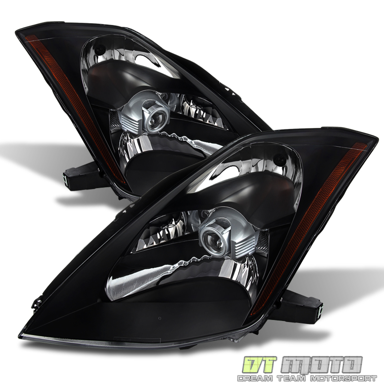 Black Headlamps For 2003 2004 2005 350Z Z33 Fairlady [HID D2S