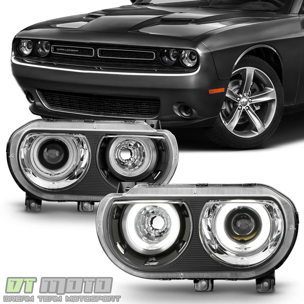 Black 20082014 Dodge Challenger HID Version LED CCFL Halo Projector