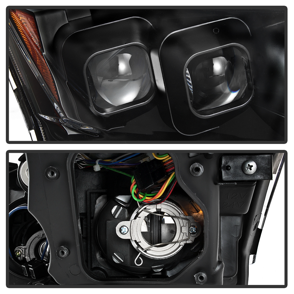 Black Headlights w/ LED Sequential Signal Switchback DRL For 2010