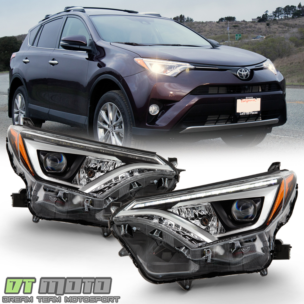 For 2016 2017 2018 Toyota RAV4 BiLED w/LED DRL Projector Headlights