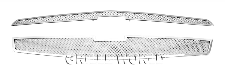 Stainless Steel Chrome Mesh Grille Insert For 2013 Chevy Malibu – Main Upper, Polished 1.8mm Wire, APS C75943T