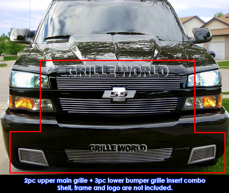 Fits 2003-2005 Chevy Silverado 1500 SS Billet Grille Combo Insert | eBay