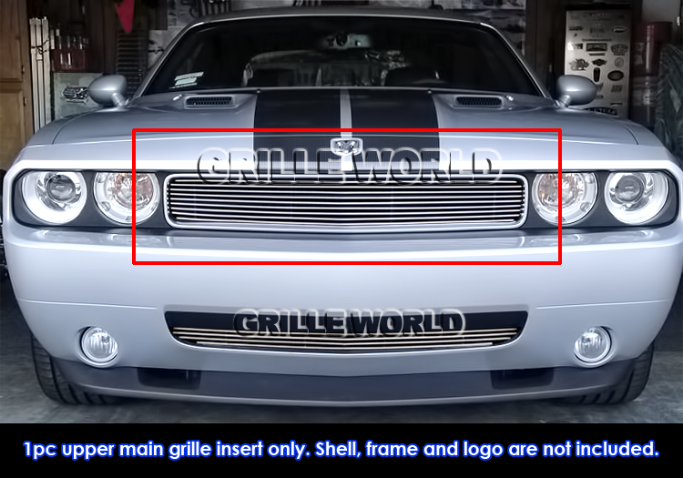 Fits 20092014 Dodge Challenger Main Upper Chrome Billet Grille Insert