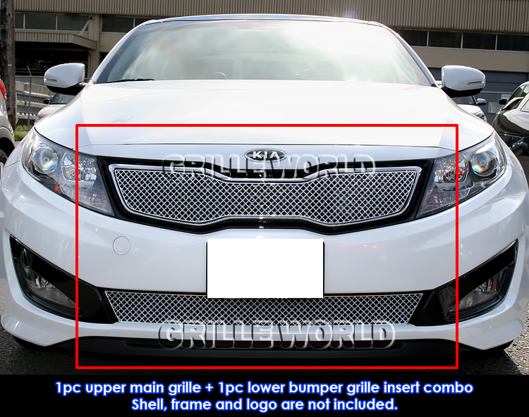 Fits 2011 2012 Kia Optima Sx Ex Turbo Stainless Steel X Mesh Grille